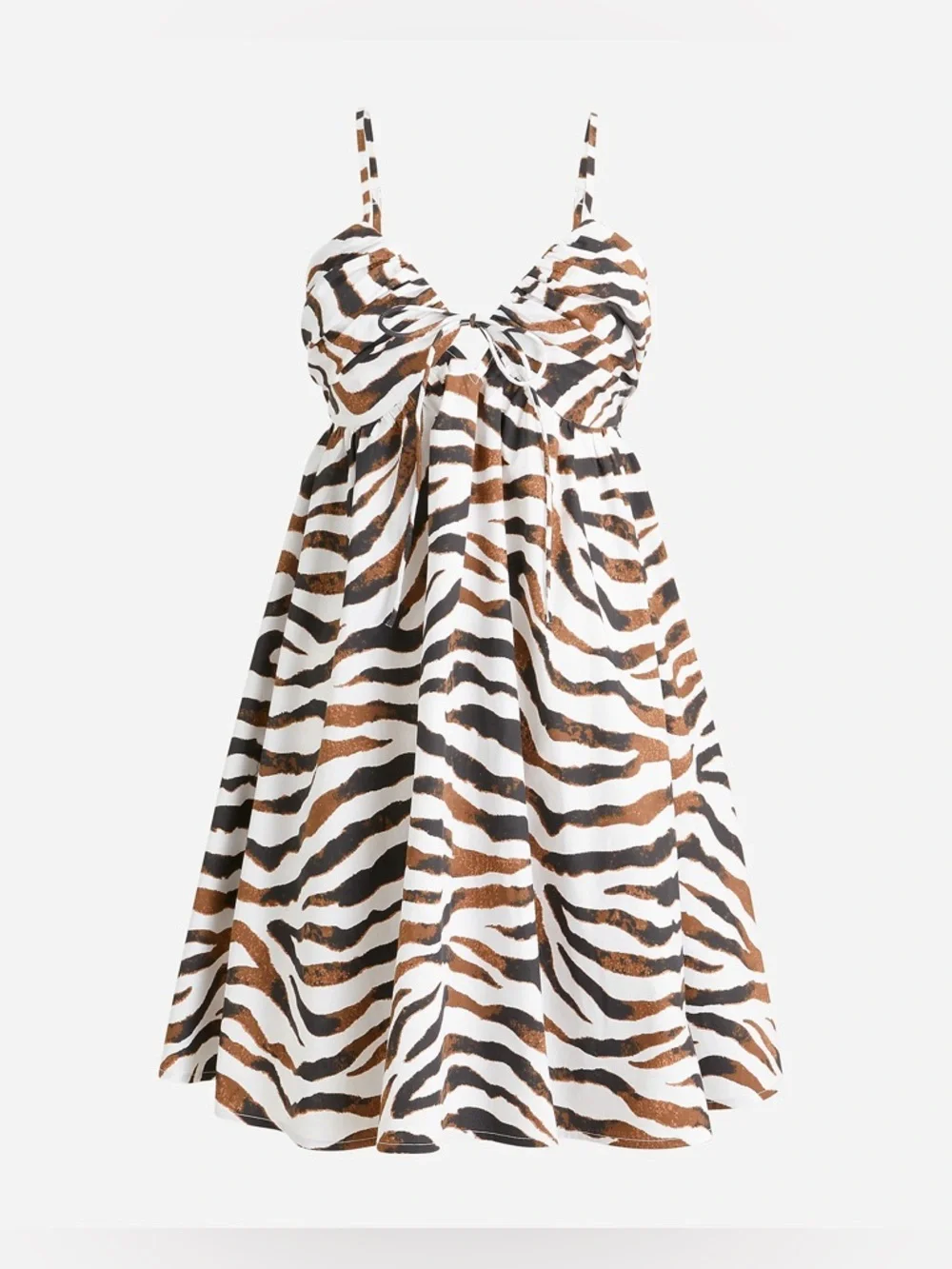 (A2) J.Crew NWOT Keyhole Mini Dress‎ Zebra Stripe Animal Print Brown Ivory 14 16